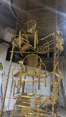 Macchina per placcatura sottovuoto PVD su lamiera di acciaio inossidabile per finiture decorative oro per ascensori, linea di produzione a specchio